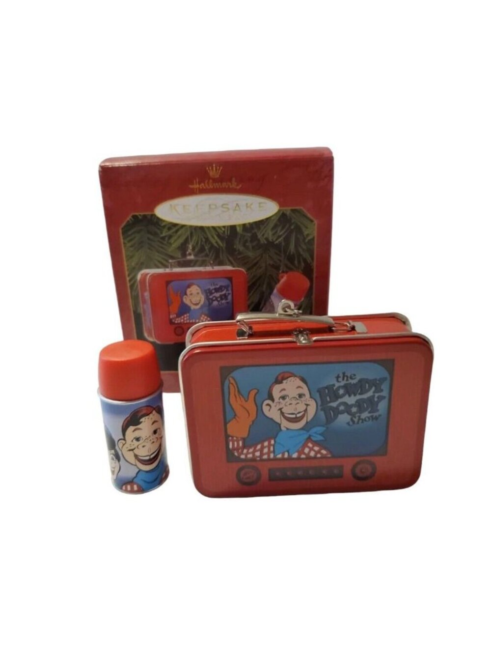 1999 Hallmark Keepsake Howdy Doody Lunchbox Set Vtg Christmas Ornament New